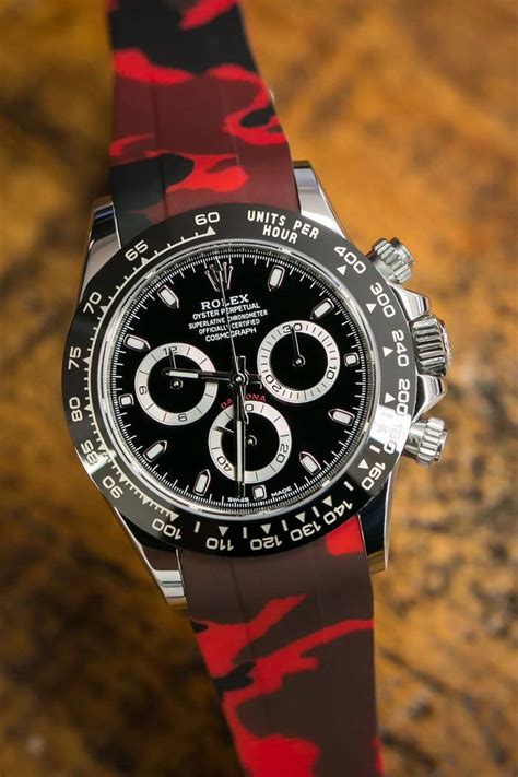 camo colored rolex rubber strap|Rubber Strap for Rolex Daytona on Oysterflex® .